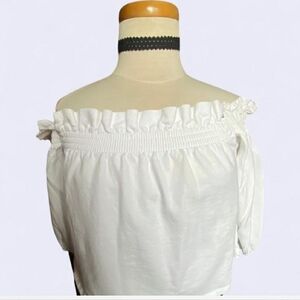 Zara White Off-Shoulder Top